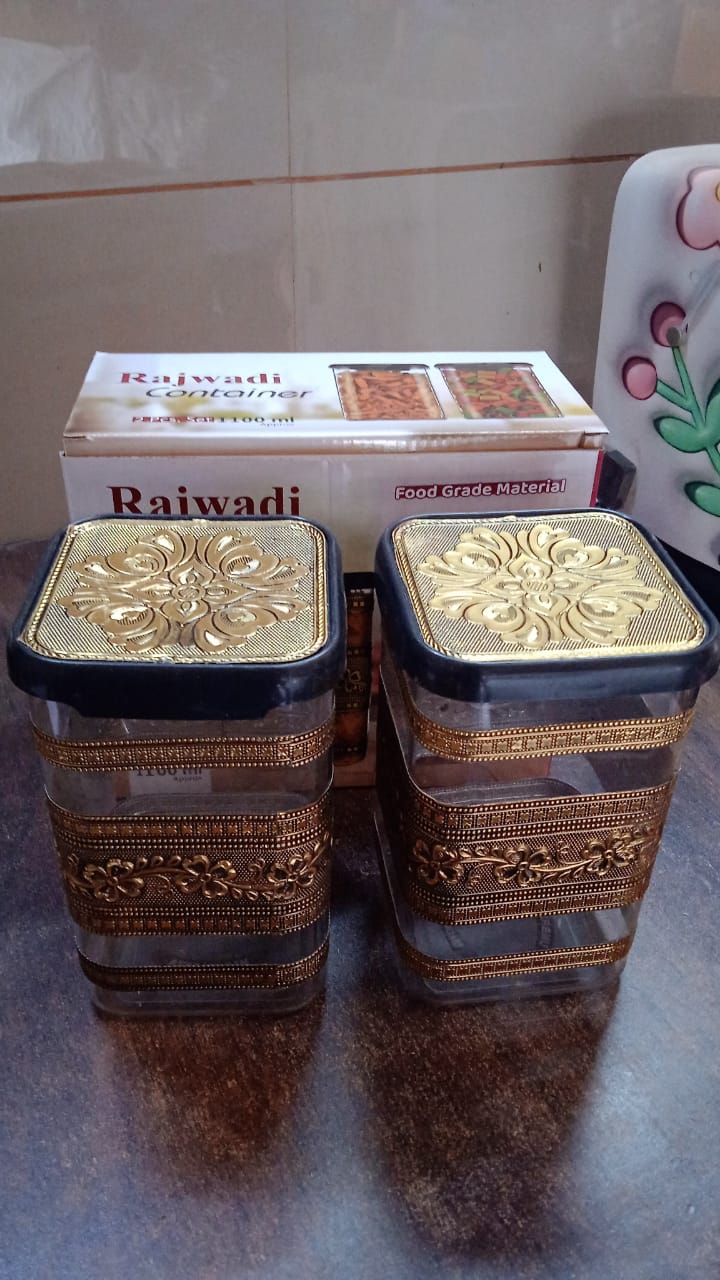 Plastic Rajwadi Container 2pcs set 1100ml Plastic Rajwadi Container 2pcs set 1100ml
